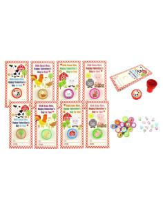 Tarjetas de Animales de Granja TINYMILLS 36 Piezas San Valentín