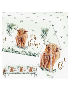 Manteles de Fiesta de Vaca Highland HAKOTI - 3 Piezas 180x108 cm