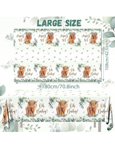 Manteles de Fiesta de Vaca Highland HAKOTI - 3 Piezas 180x108 cm 2