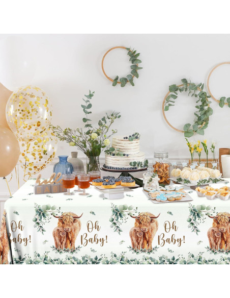 Manteles de Fiesta de Vaca Highland HAKOTI - 3 Piezas 180x108 cm