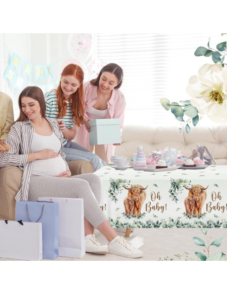 Manteles de Fiesta de Vaca Highland HAKOTI - 3 Piezas 180x108 cm