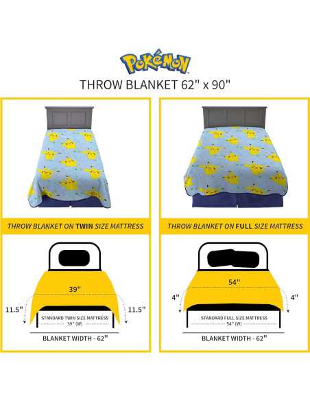 Manta Pokémon Franco Kids 157x228 cm Suave y Colorida