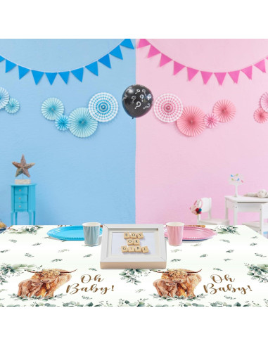 Manteles de Fiesta de Vaca Highland HAKOTI - 3 Piezas 180x108 cm