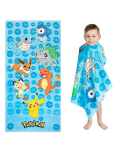 Toalla de Playa Franco Kids 147x71 cm Algodón Pokemon