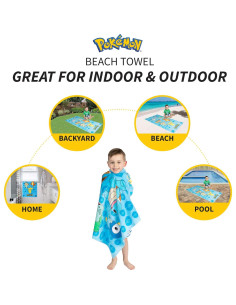 Toalla de Playa Franco Kids 147x71 cm Algodón Pokemon 2