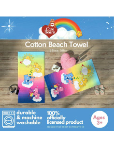 Toalla de Playa Care Bears Franco 147x71 cm Suave Algodón 2