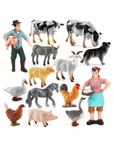 Figuras de Animales de Granja ONEST 14 Piezas Juguetes