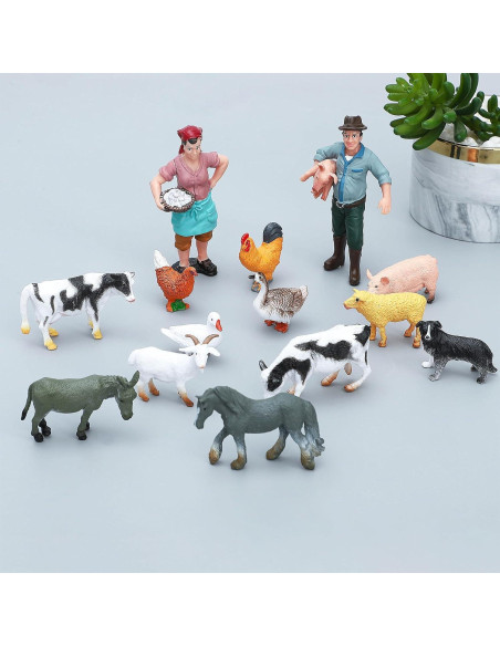 Figuras de Animales de Granja ONEST 14 Piezas Juguetes