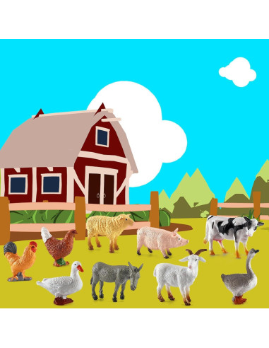 Figuras de Animales de Granja ONEST 14 Piezas Juguetes