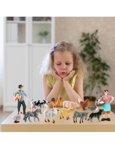 Figuras de Animales de Granja ONEST 14 Piezas Juguetes