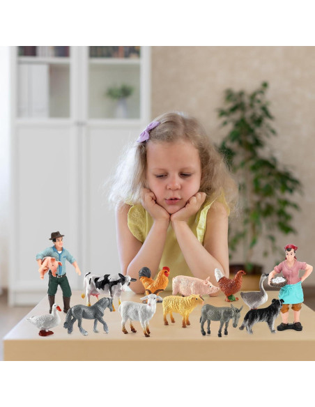 Figuras de Animales de Granja ONEST 14 Piezas Juguetes