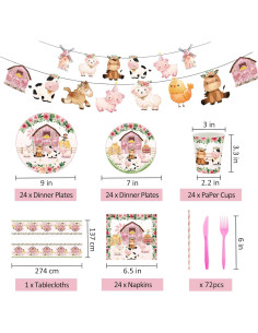 Vajilla de Fiesta de Granja Aoerfes para 24 Invitados 2