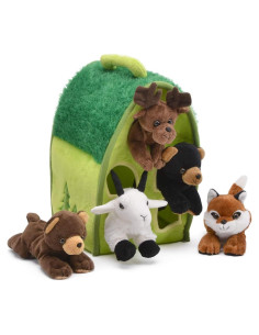 Casa de Animales de Bosque Unipak 5 Peluches 30 cm