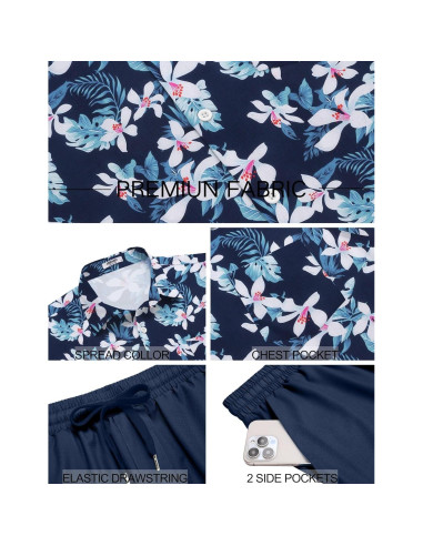 Conjunto de Playa para Hombre COOFANDY 2 Piezas Floral