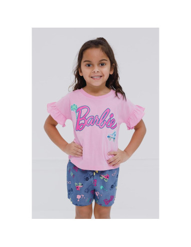 Conjunto camiseta peplum y shorts Barbie 2T-14-16