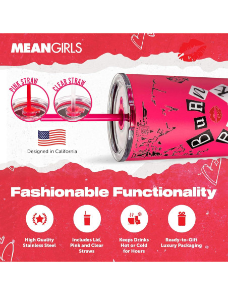 Vaso Aislado Dragon Glassware 24 oz Mean Girls Burn Book