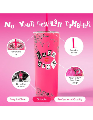 Vaso Aislado Dragon Glassware 24 oz Mean Girls Burn Book