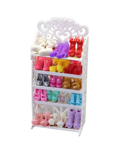 Estante de Zapatos + 20 Pares para Muñecas 11.5" 2
