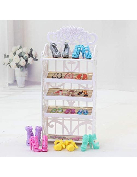 Estante de Zapatos + 20 Pares para Muñecas 11.5"