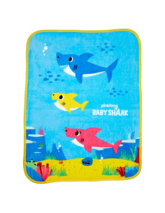 Manta Baby Shark Franco 101.6x127 cm Suave y Colorida