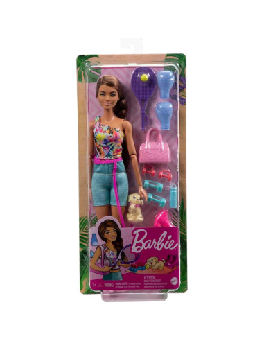 Muñeca Barbie Cuidado Personal Mattel con Cachorro y Accesorios