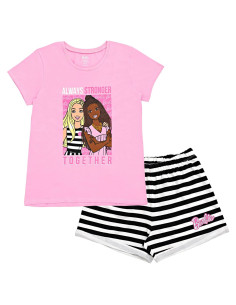 Conjunto camiseta y pantalones cortos Barbie para niñas