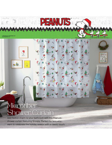 Cortina de Ducha Peanuts Franco 182x182cm Navidad