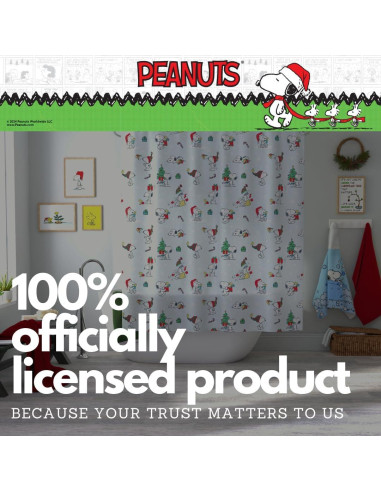 Cortina de Ducha Peanuts Franco 182x182cm Navidad