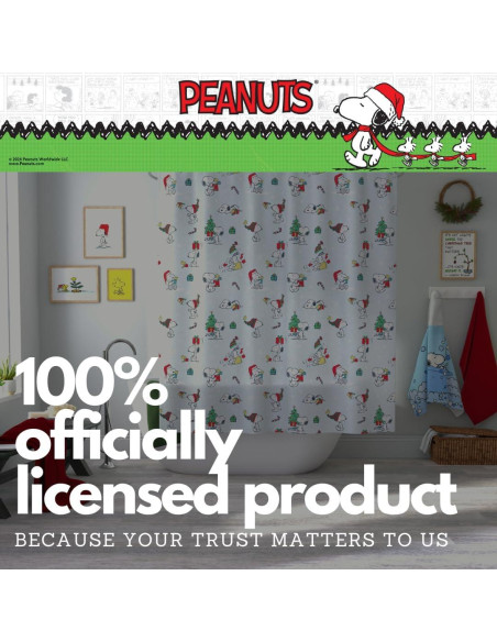Cortina de Ducha Peanuts Franco 182x182cm Navidad