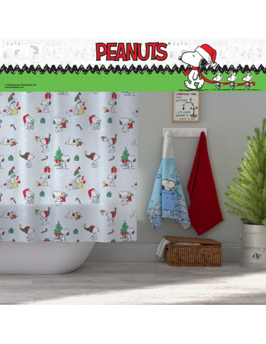 Cortina de Ducha Peanuts Franco 182x182cm Navidad