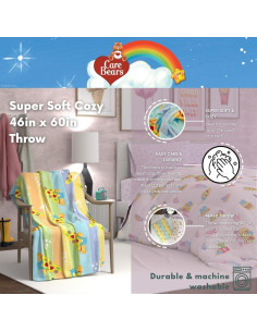 Manta Care Bears Franco 116x152 cm Suave y Colorida 2