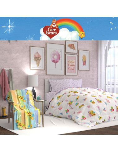 Manta Care Bears Franco 116x152 cm Suave y Colorida