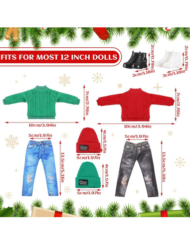 Conjunto de Ropa para Muñeca Bencailor 30.48 cm Invierno
