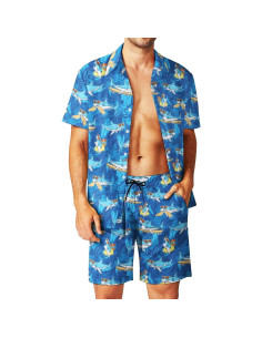 DOOPCCOR Conjunto Deportivo 3 Piezas Hombre Hawaiano 2