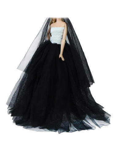 Vestido de Fiesta para Muñecas 11.5" BJDBUS con Velo