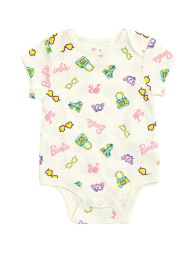 Body Barbie Niñas Bebé 3 Piezas 0 a 24 Meses Rosa/Blanco