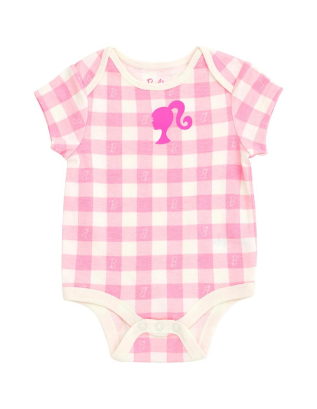 Body Barbie Niñas Bebé 3 Piezas 0 a 24 Meses Rosa/Blanco