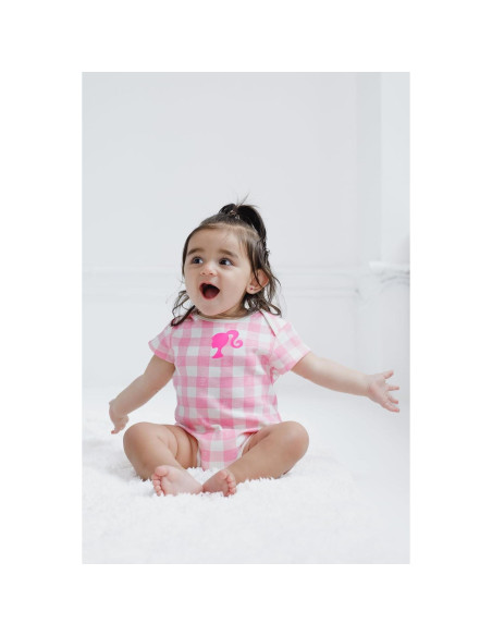 Body Barbie Niñas Bebé 3 Piezas 0 a 24 Meses Rosa/Blanco