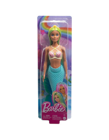 Muñeca Sirena Barbie HRR03 Azul y Amarillo con Diadema