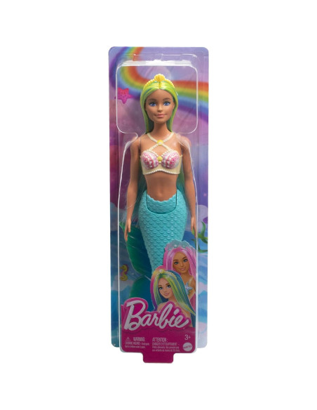 Muñeca Sirena Barbie HRR03 Azul y Amarillo con Diadema