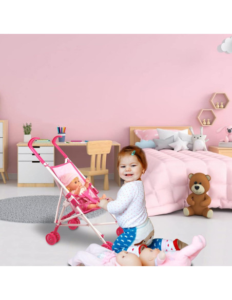 Carrito de Muñeca Anivia DB102pink Plegable para Niños