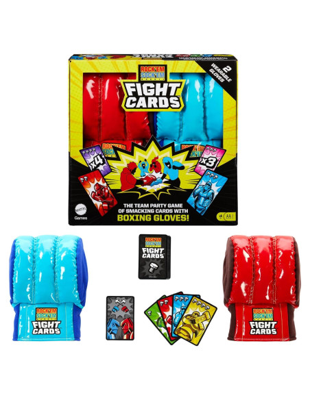 Juego de Cartas Rock 'Em Sock 'Em Robots Mattel 2 Guantes