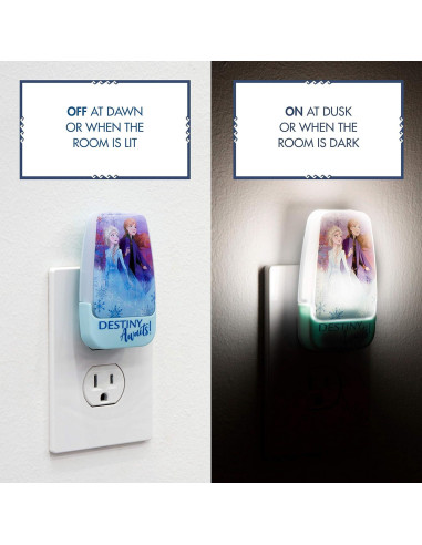 Luz Nocturna LED Disney Frozen 2 - Anna y Elsa, Sensor Luz