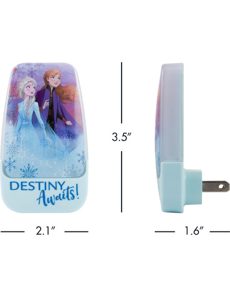 Luz Nocturna LED Disney Frozen 2 - Anna y Elsa, Sensor Luz
