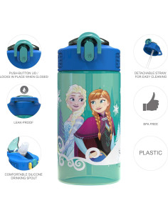 Botella de Agua 500 ml Zak Designs Frozen Anna y Elsa 2