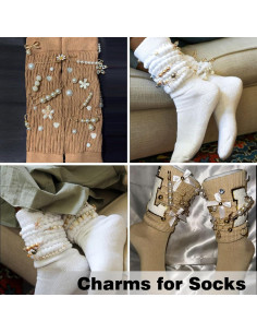 Broches Brillantes zgiraloca para Calcetines y Zapatos, 60 Piezas Oro 2