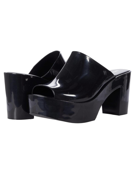 Mule Melissa 32233 Negro Tacón Grueso Vegano 30x27cm