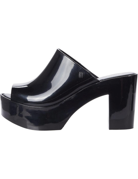 Mule Melissa 32233 Negro Tacón Grueso Vegano 30x27cm