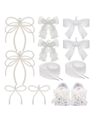 Draupnir 8 Pcs Charms de Lazo de Perlas para Zapatillas DIY