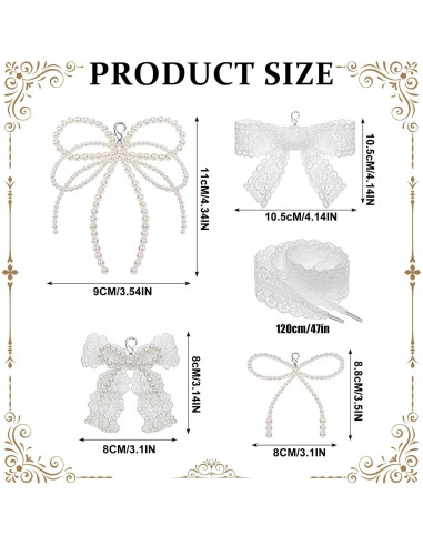 Draupnir 8 Pcs Charms de Lazo de Perlas para Zapatillas DIY